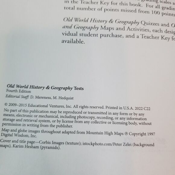 Abeka Old World History and Geography Test Key Grade 5 (2022) 4th Edition - Picture 3 of 11